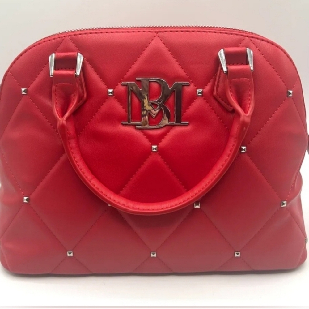 CLEARANCE! Badgley Mischka Red Quilted Handbag w/Detach & Adj Strap 11×9×6 NWT